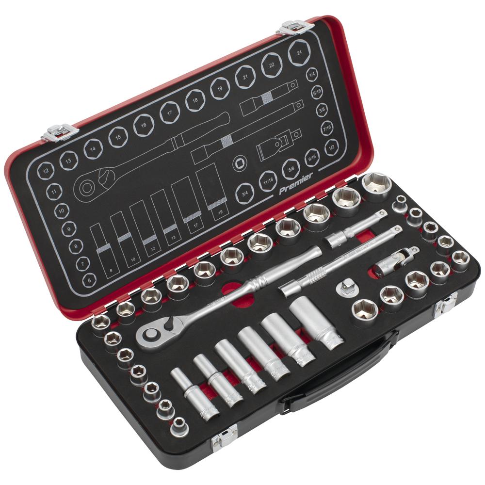 Platinum Series 37 Piece 3/8" Drive Socket Set Metric and Imperial
