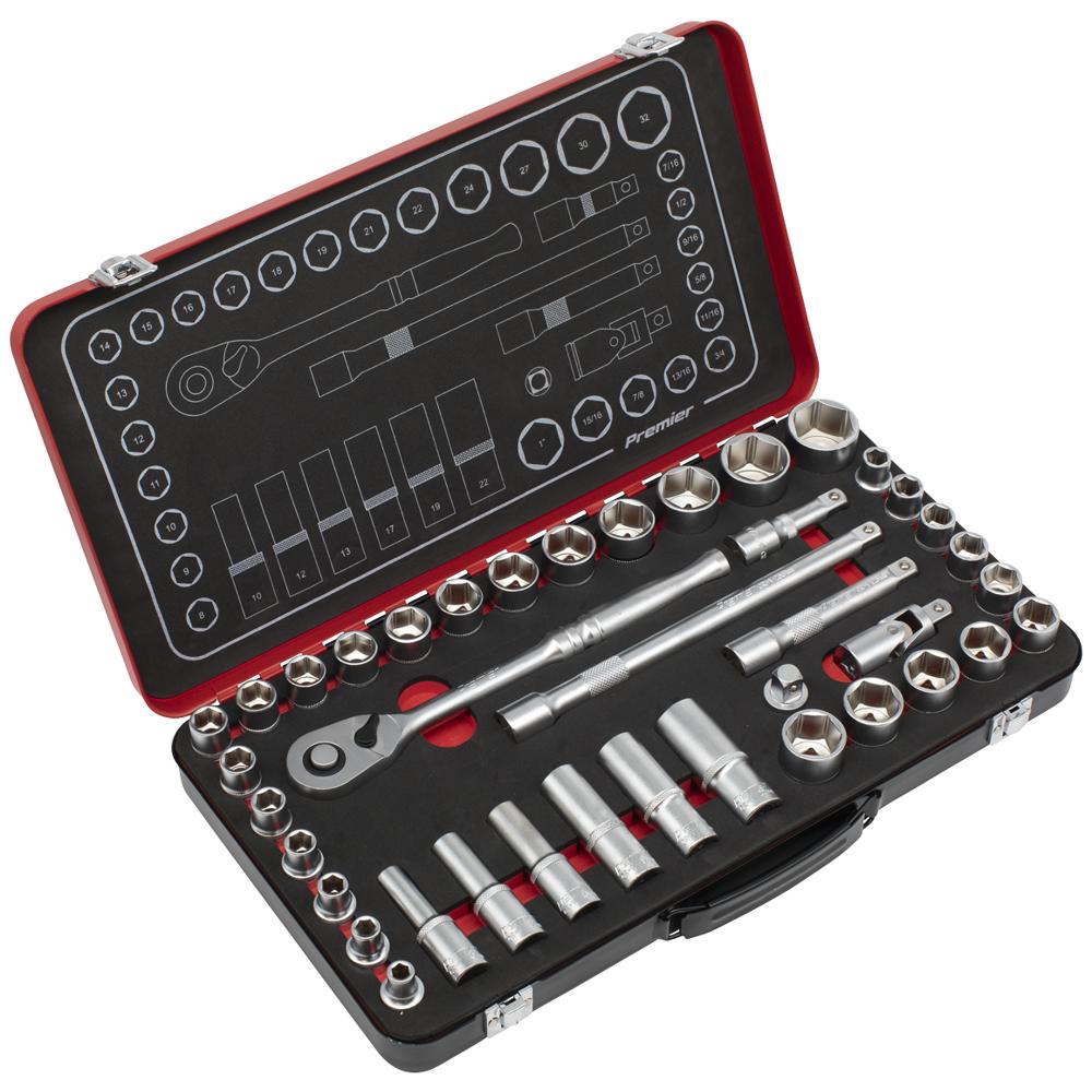 Sealey Platinum Series 40 Piece 1/2" Drive Socket Set Metric and Imperial 1/2