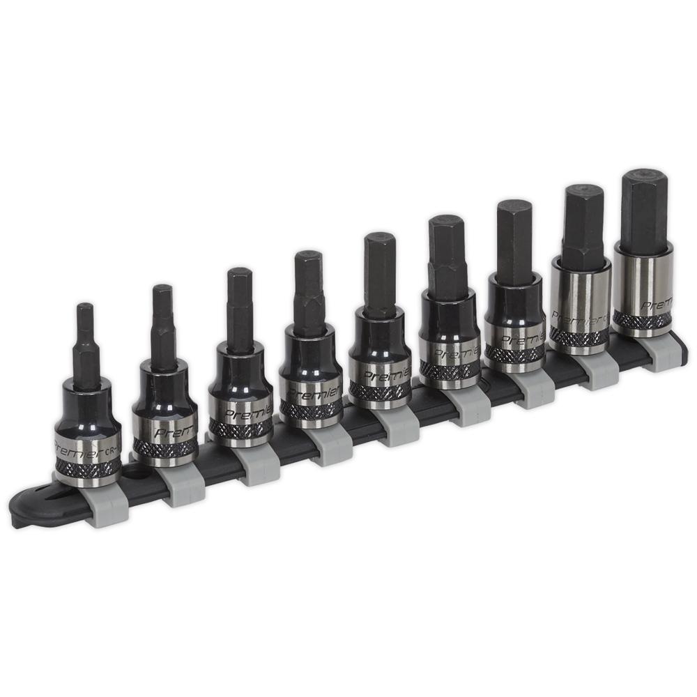 9 Piece 3/8 Drive Hex Socket Bit Set Metric