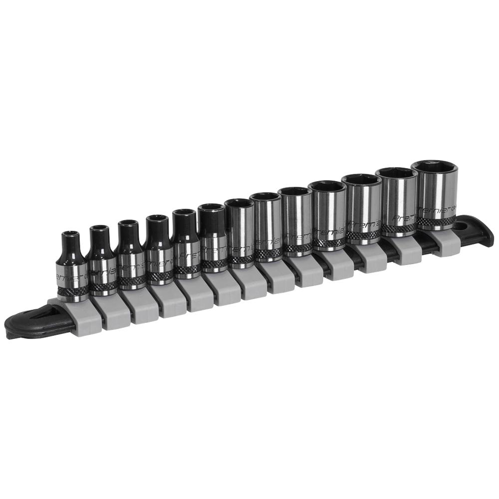 Sealey Black Series 13 Piece 1/4" Drive Hexagon Socket Set 1/4