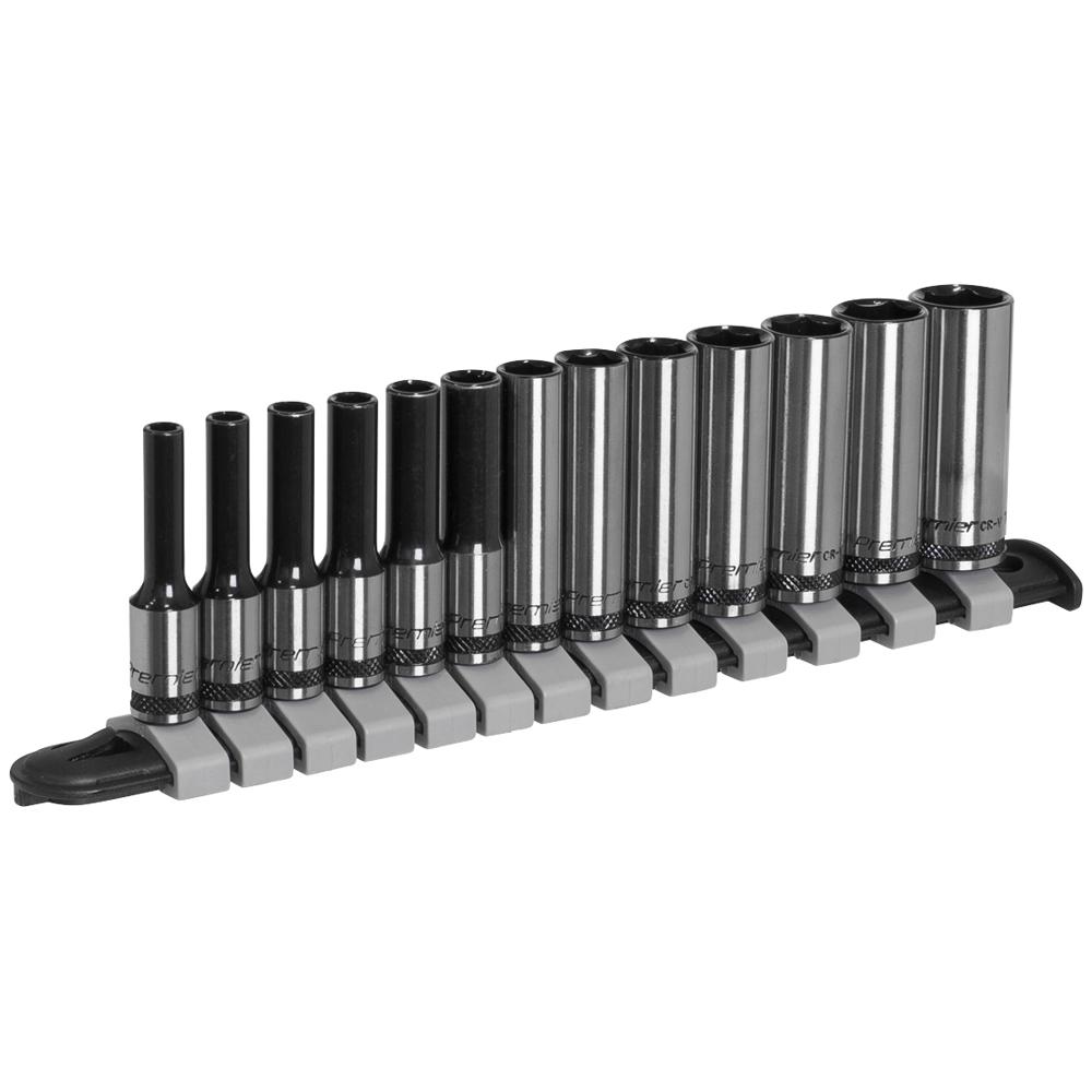 Sealey Black Series 13 Piece 1/4" Drive Deep Hexagon Socket Set 1/4