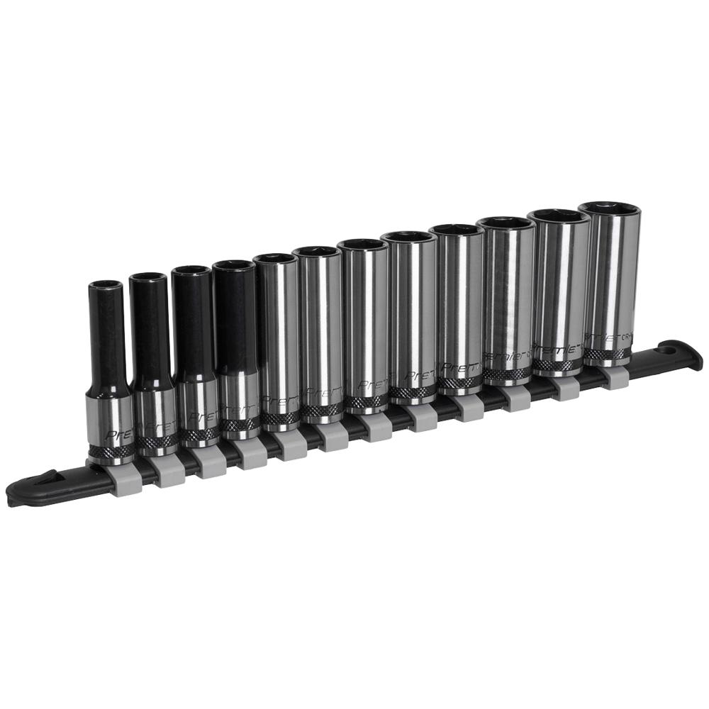 Sealey Black Series 12 Piece 3/8" Drive Deep Hexagon Socket Set 3/8