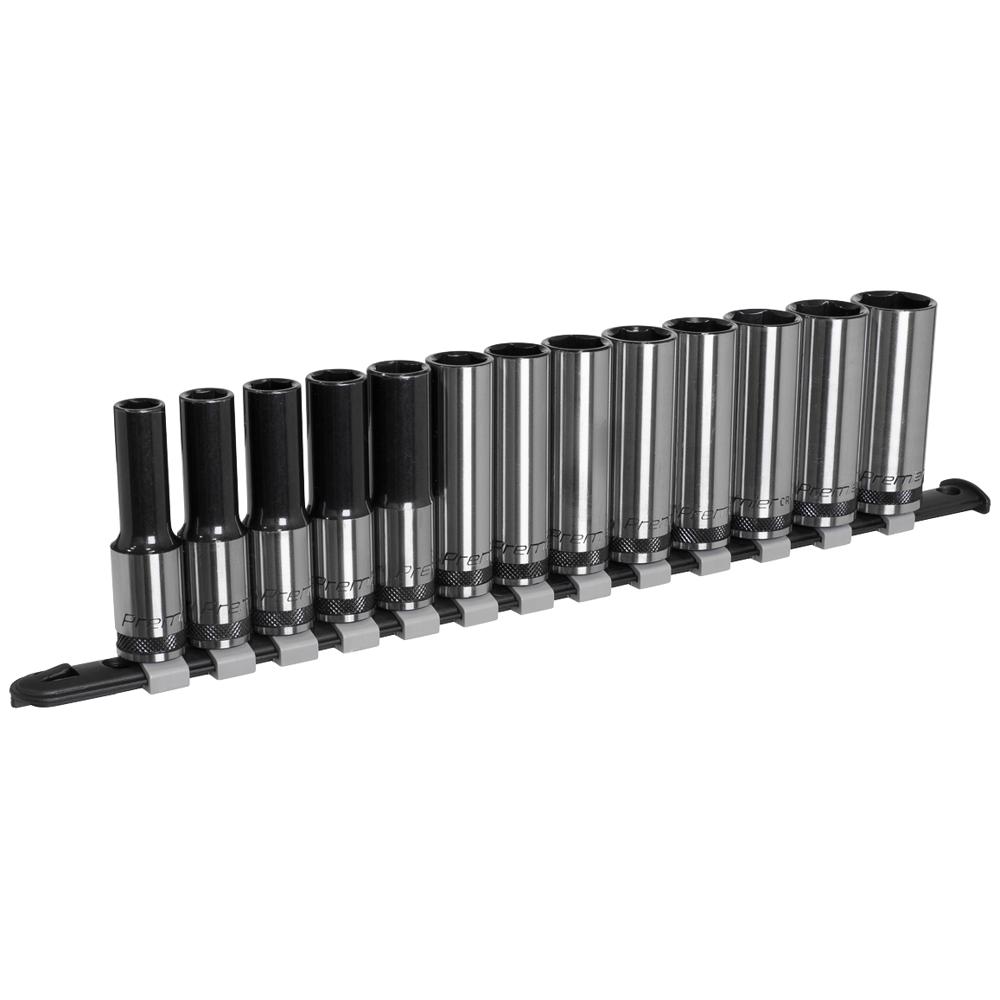 Sealey Black Series 13 Piece 1/2" Drive Deep Hexagon Socket Set 1/2