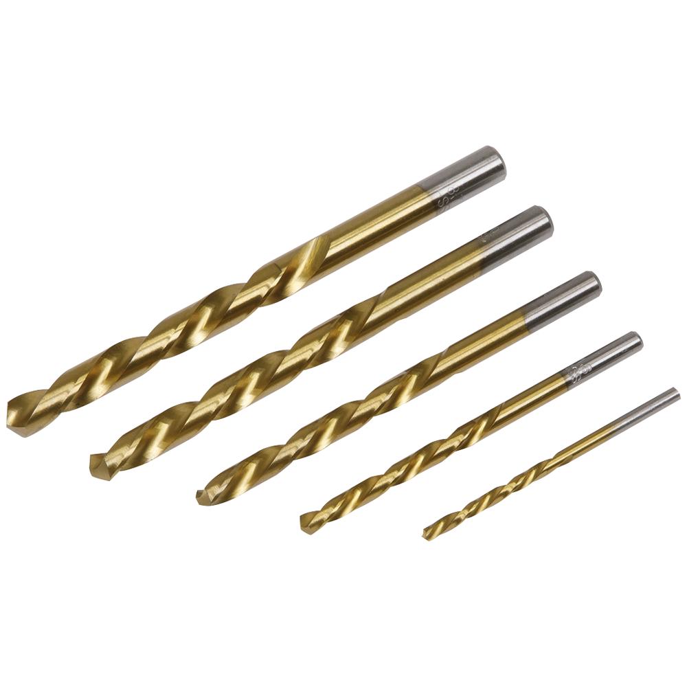 AK8189 5 Piece Left Hand Spiral Drill Bit Set for Stud Extraction Remover