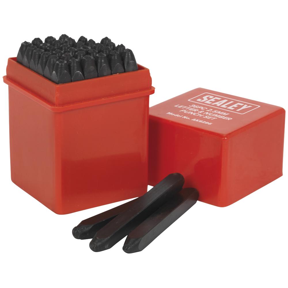 Sealey 36 Piece Letter and Number Punch Set 2.5mm