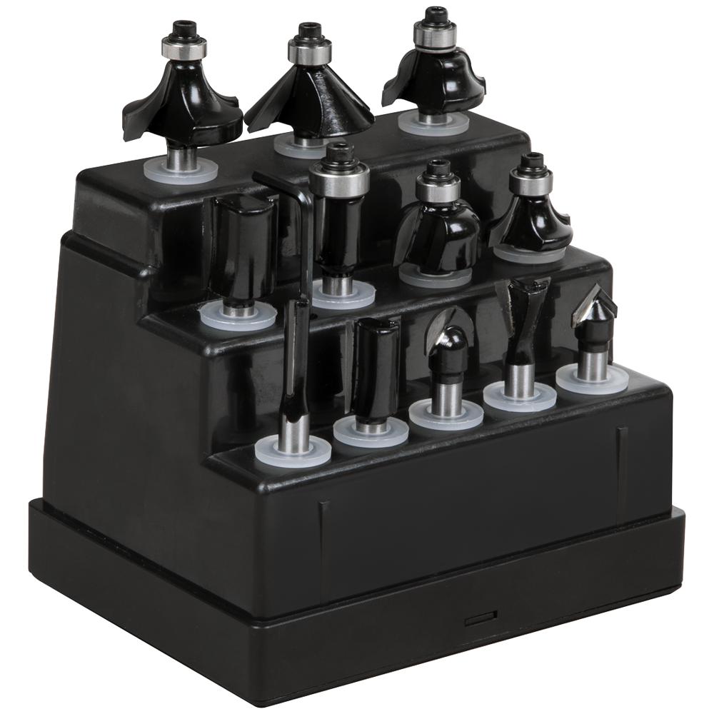 12 Piece 1/4" Shank Router Bit Set
