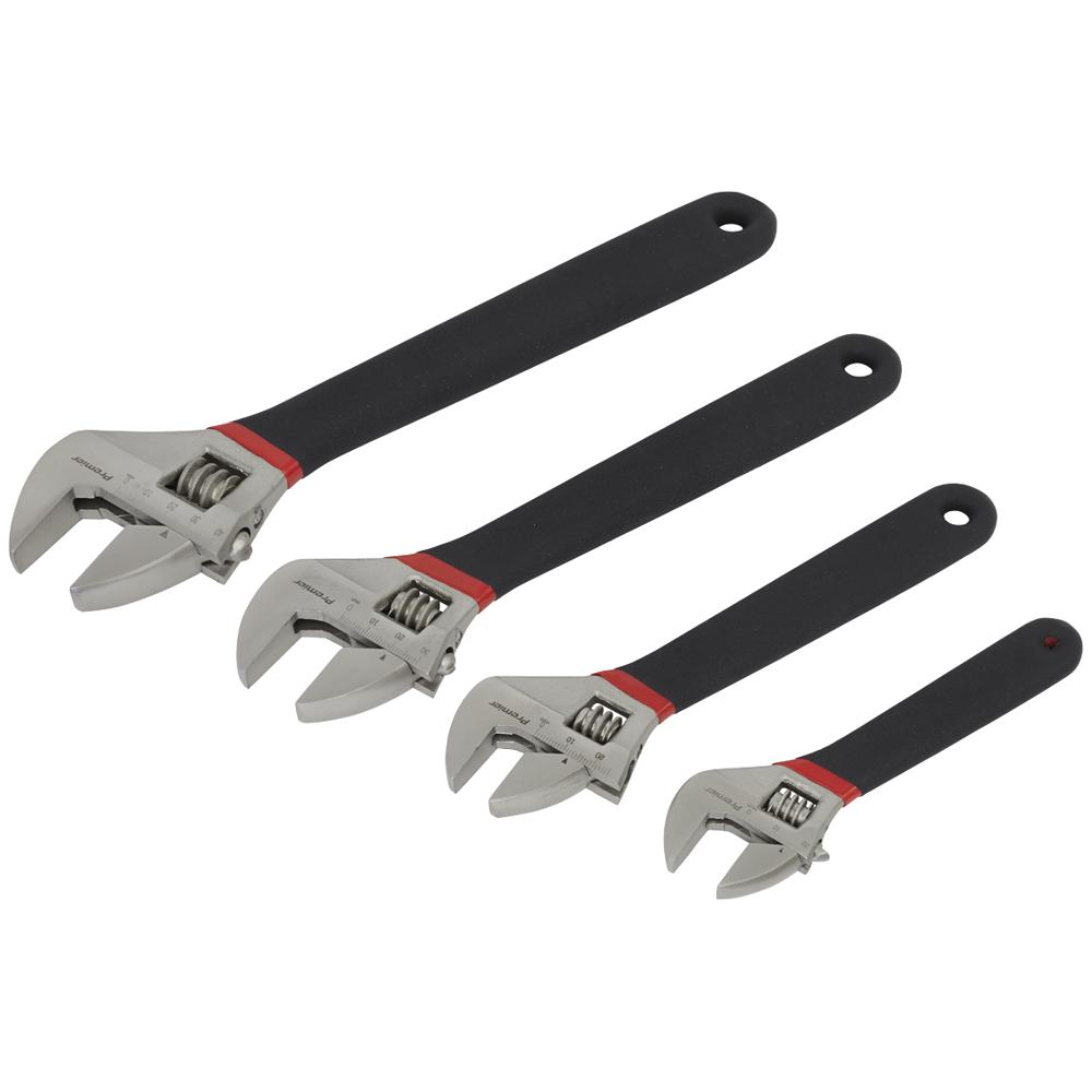4 Piece Adjustable Spanner Set Nickel Ferrous Finish