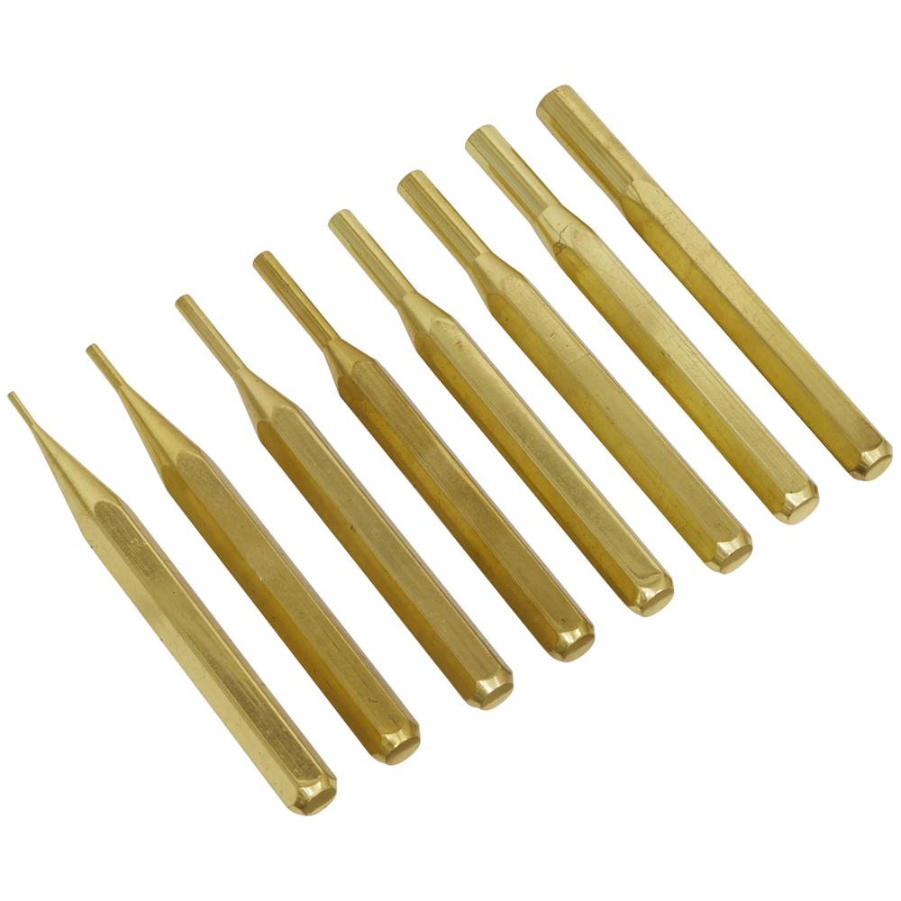 8 Piece Brass Pin Punch Set