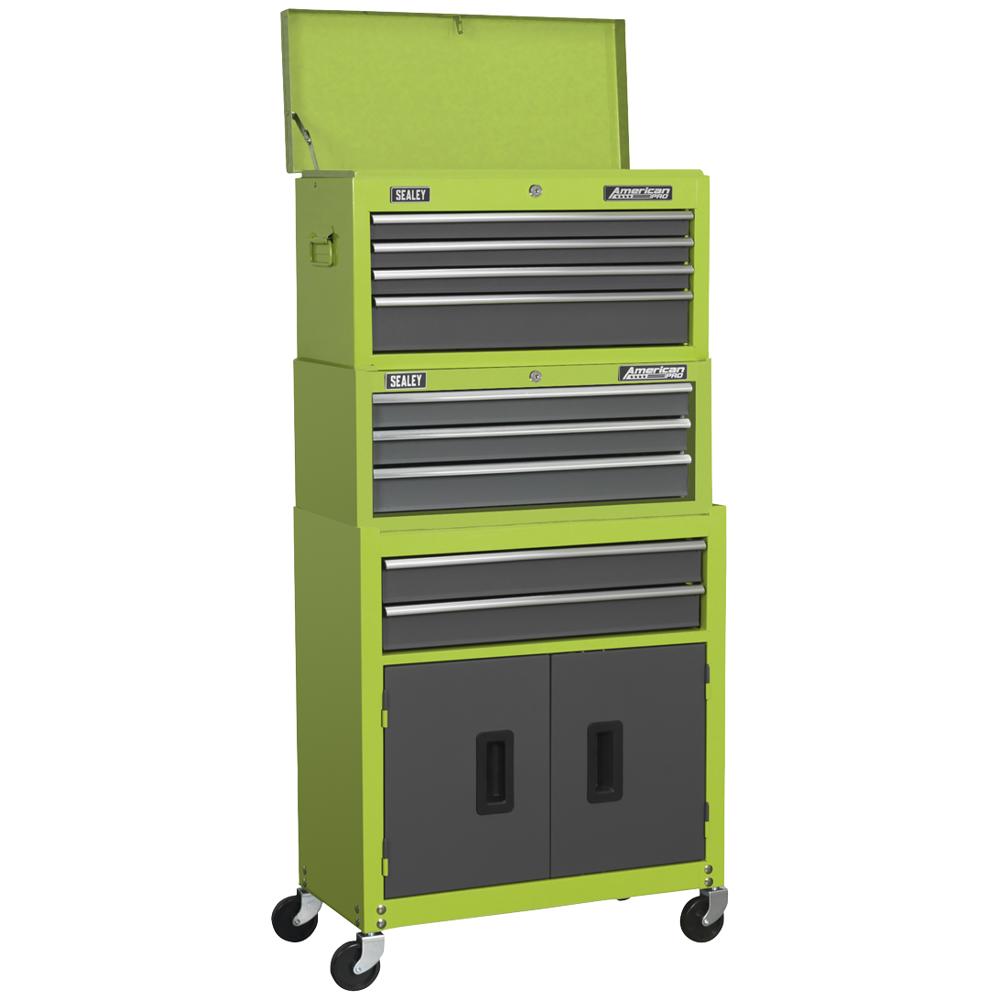 Sealey Roller Cabinet, Mid Chest and Top Chest Combination Green