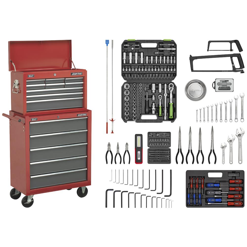 American Pro 14 Drawer Roller Cabinet and Tool Chest + 239 Piece Tool Kit
