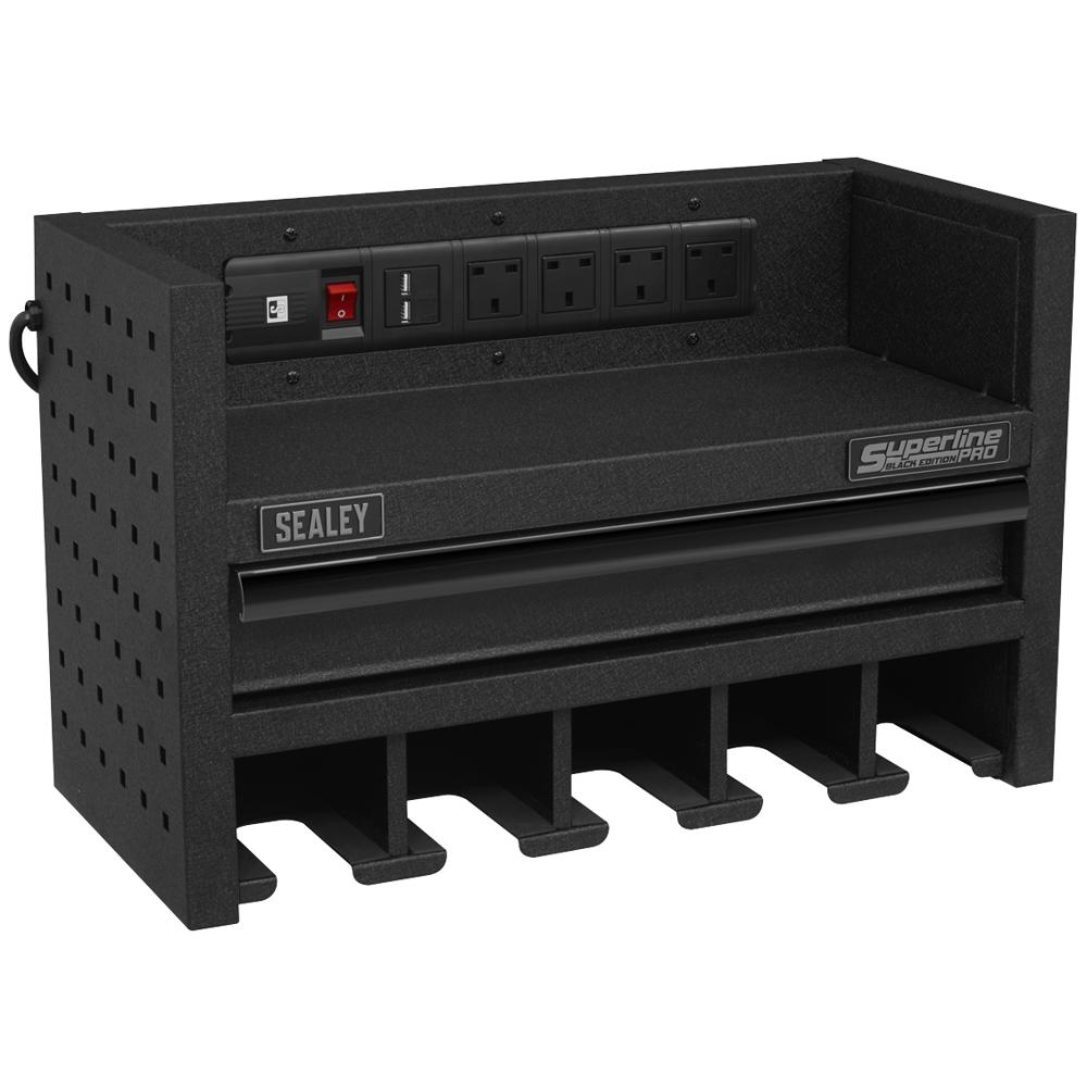 Superline Pro Power Tool Storage and Power Strip Unit