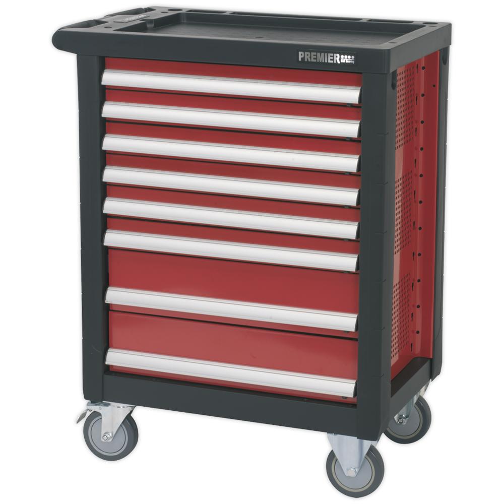 Sealey Premier 8 Drawer Roller Cabinet Black / Red