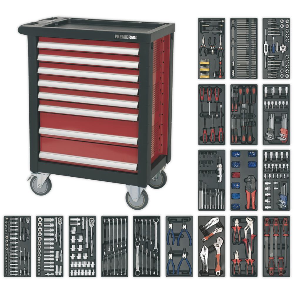Premier 8 Drawer Roller Cabinet + 707 Piece Tool Kit