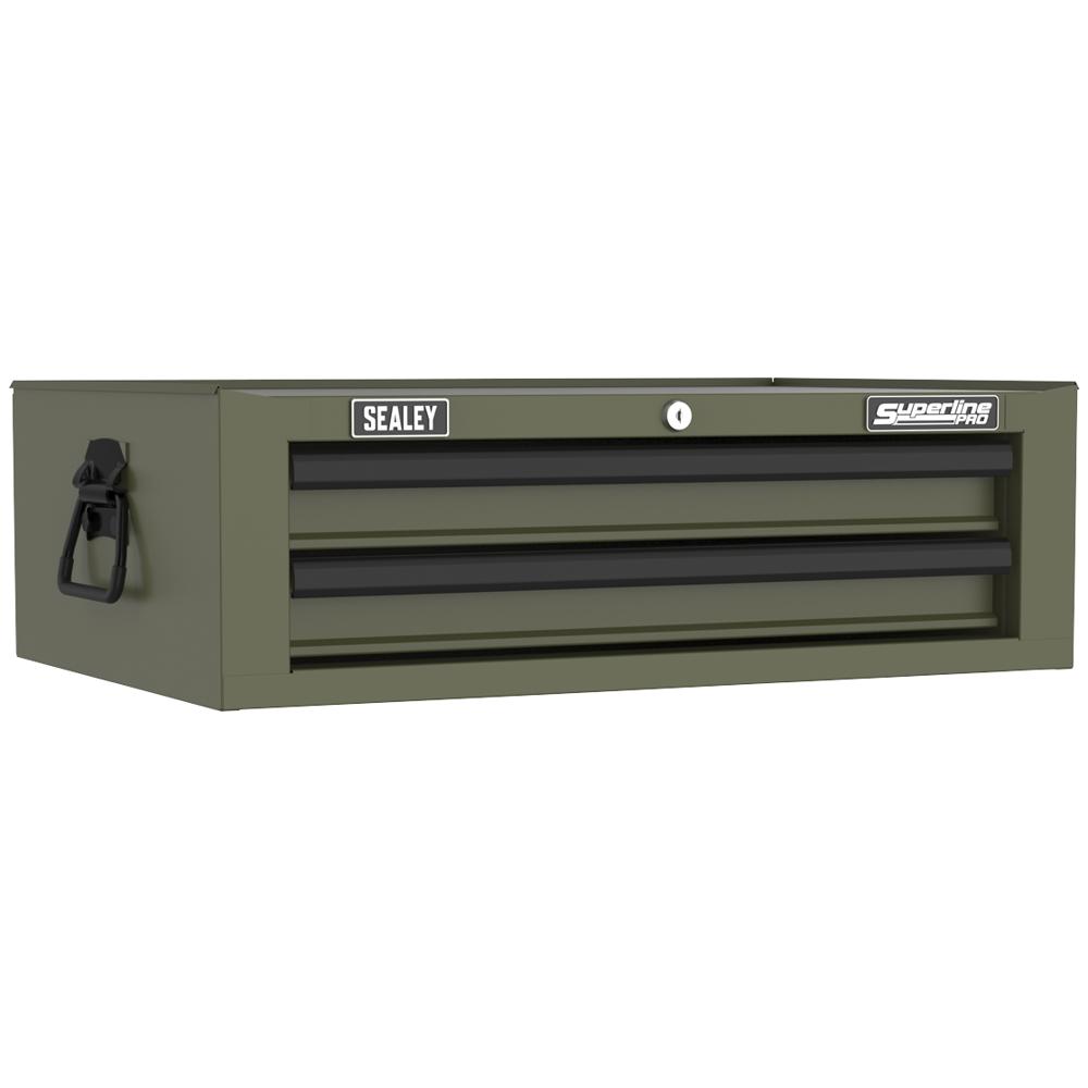 Sealey Superline Pro 2 Drawer Mid Tool Chest Khaki