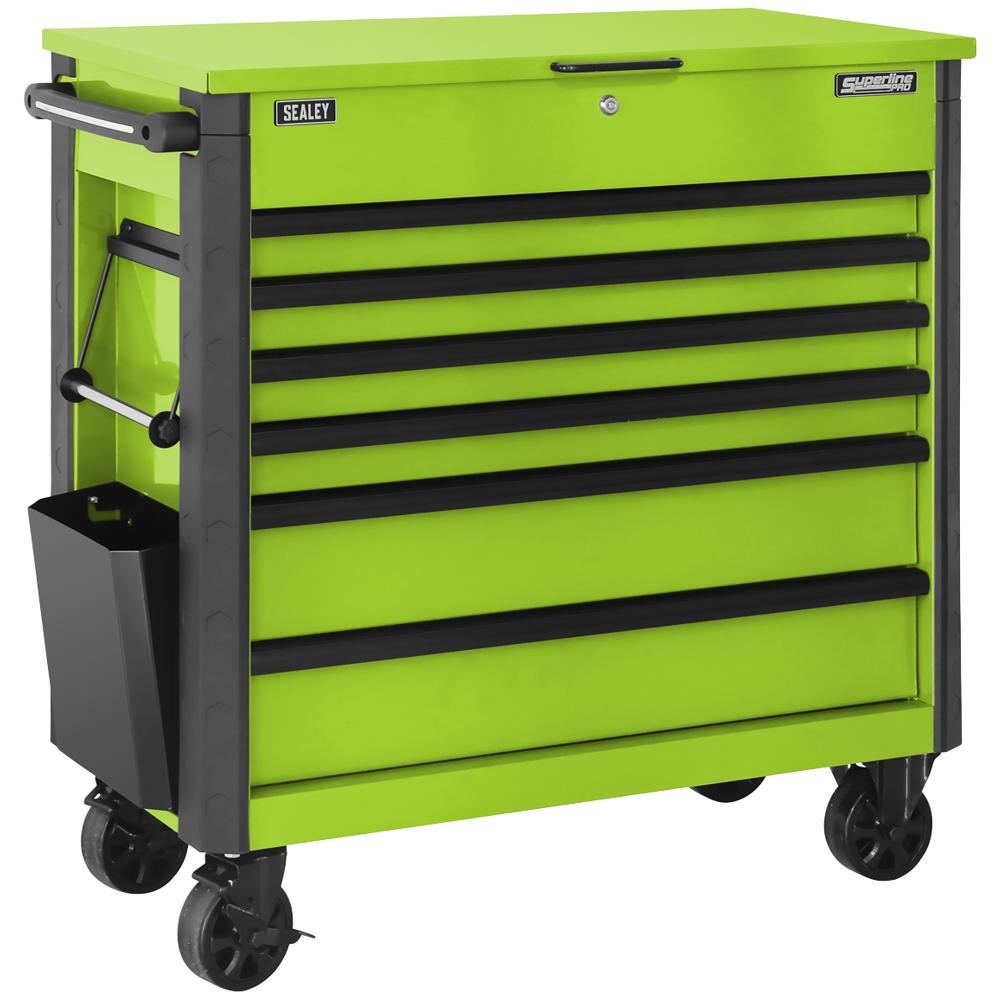 Sealey 6 Drawer Ball Bearing Slide Tool Roller Cabinet Green