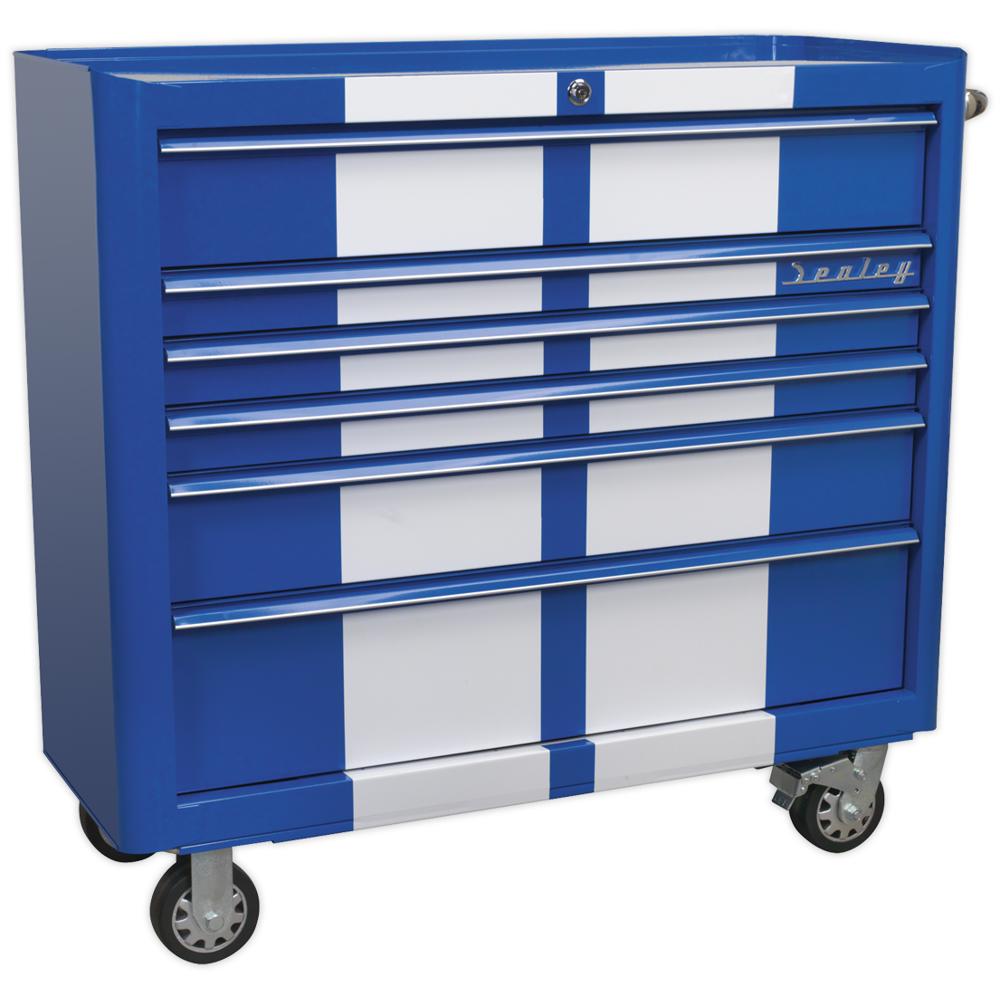 Premier Retro Style 6 Drawer Wide Roller Cabinet