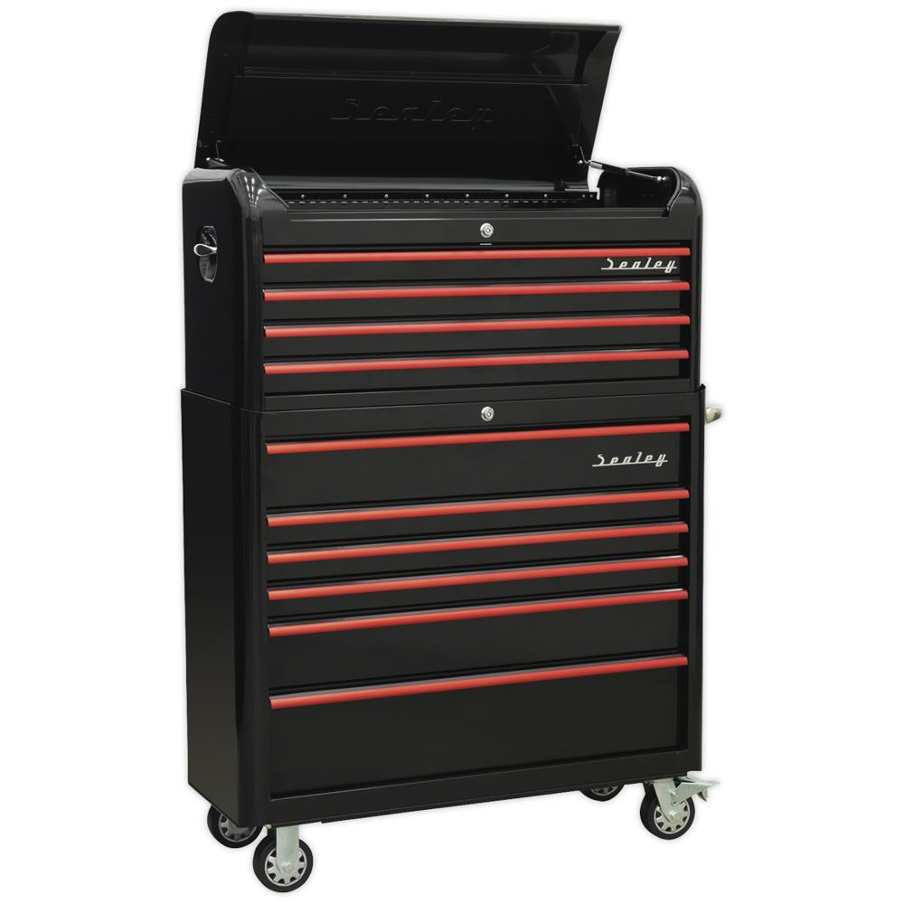 Premier Retro Style Wide 10 Drawer Roller Cabinet and Tool Chest