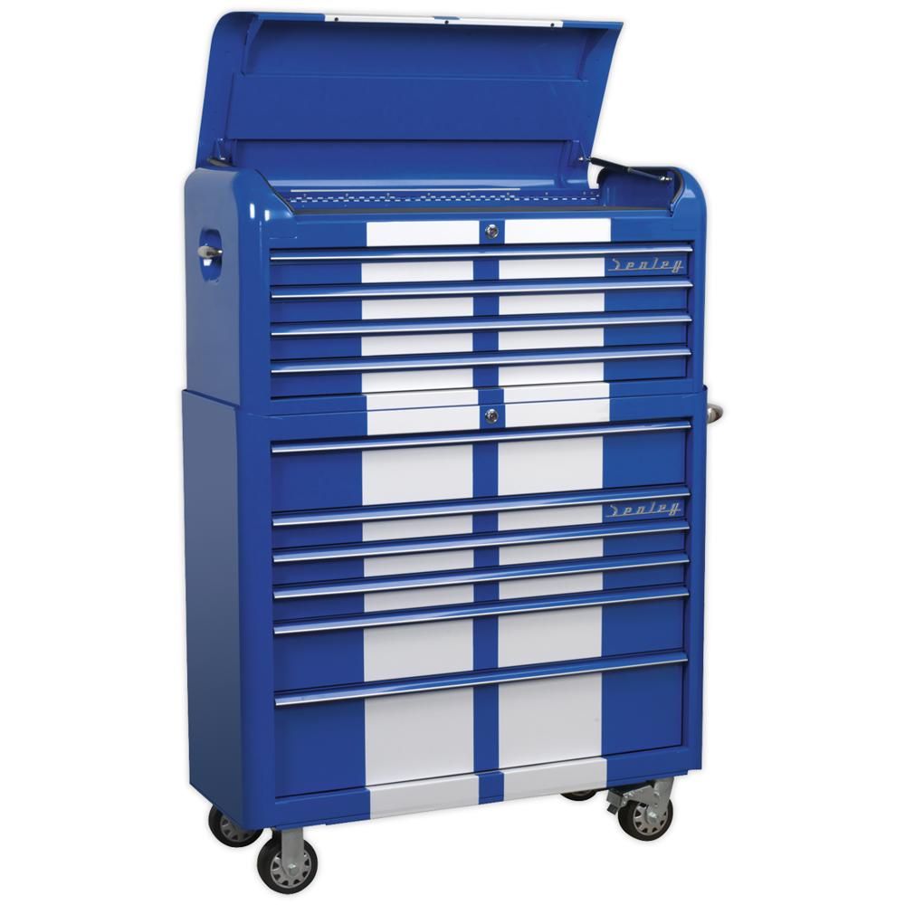 Premier Retro Style Wide 10 Drawer Roller Cabinet and Tool Chest