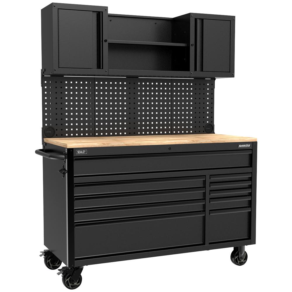 Sealey Superline Pro 10 Drawer Mobile Workstation Black