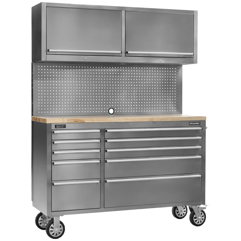 Sealey Mobile Stainless Steel Tool Workstation Stainless Steel