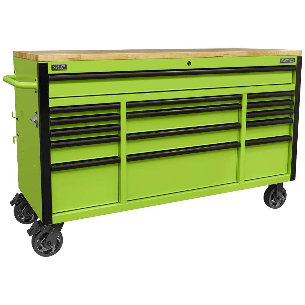 Superline Pro 15 Drawer Wooden Worktop Roller Cabinet