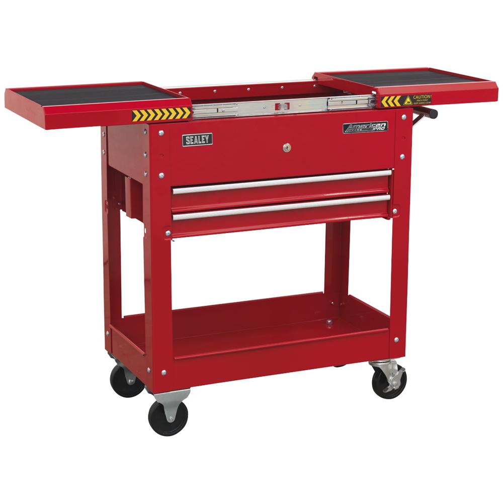 Sealey Mobile Steel Tool and Parts Trolley Red