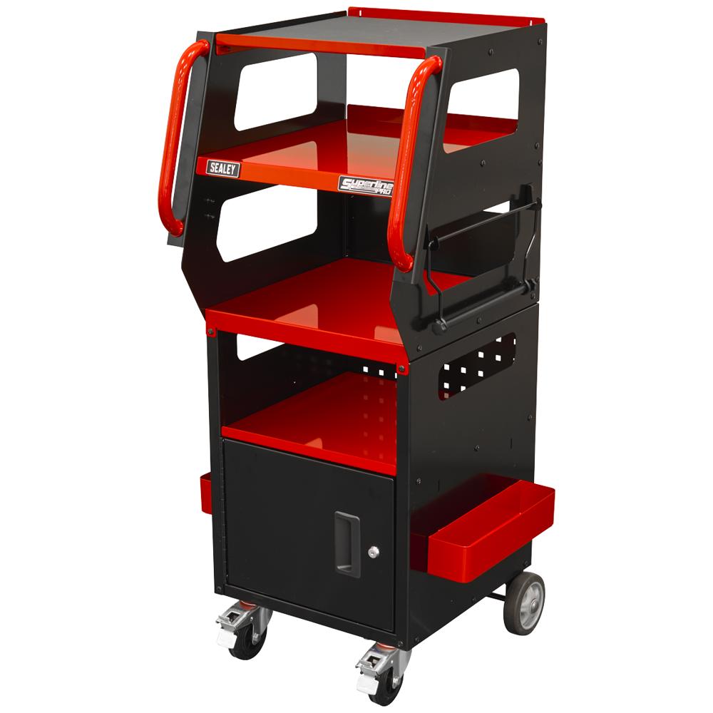 Sealey 4 Level Workshop Diagnostics Trolley Red / Black