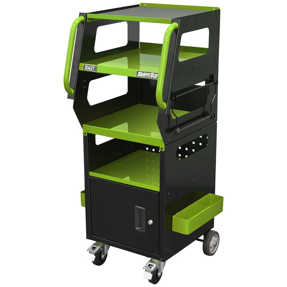 Sealey 4 Level Workshop Diagnostics Trolley Green & Black