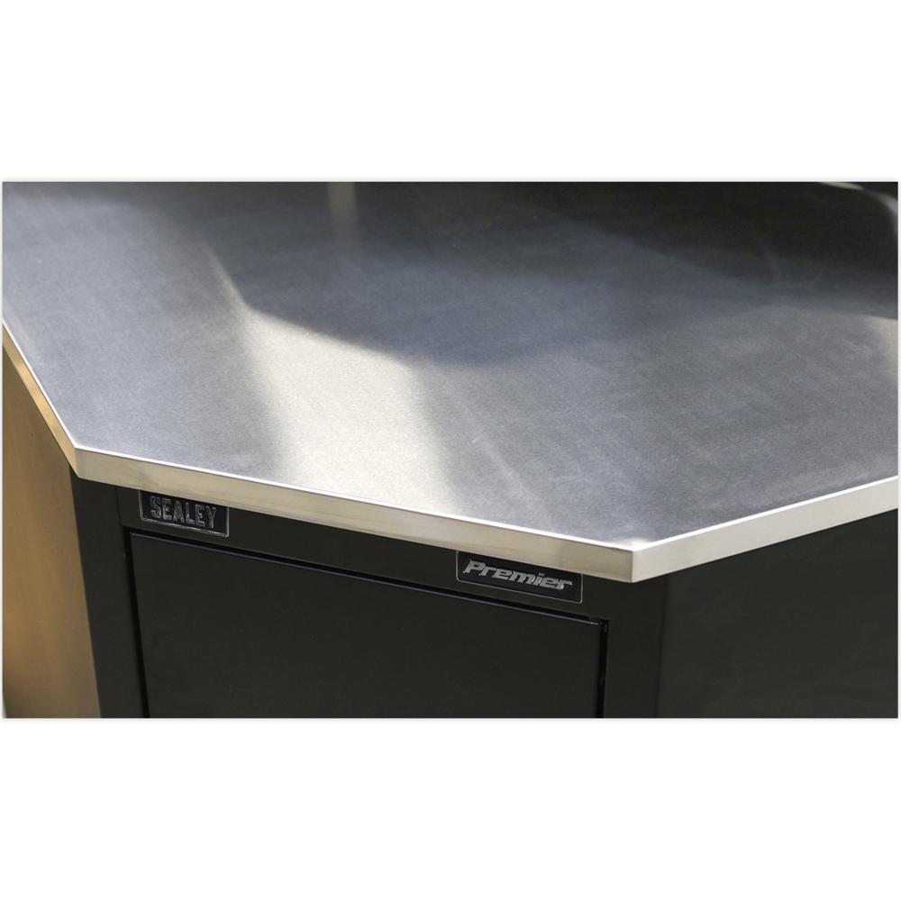 Stainless Steel Corner Worktop for Modular Corner Floor Cabinet
