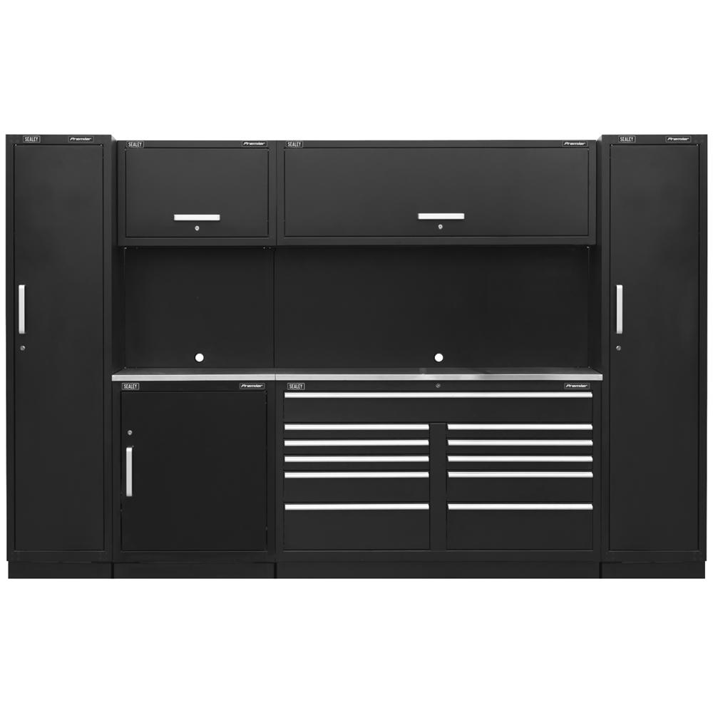 Sealey Premier Mss Stainless Steel Worktop Storage System Combo Black