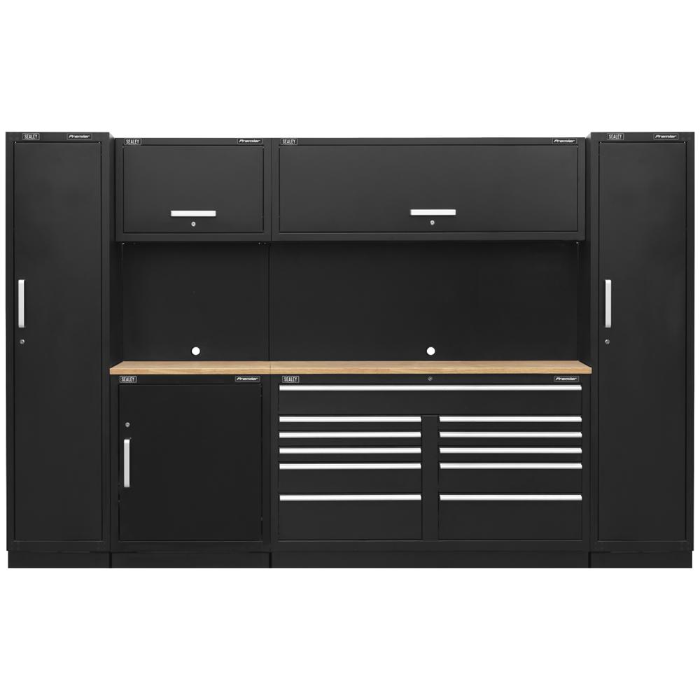 Sealey Premier Mss Oak Worktop Storage System Combo Black