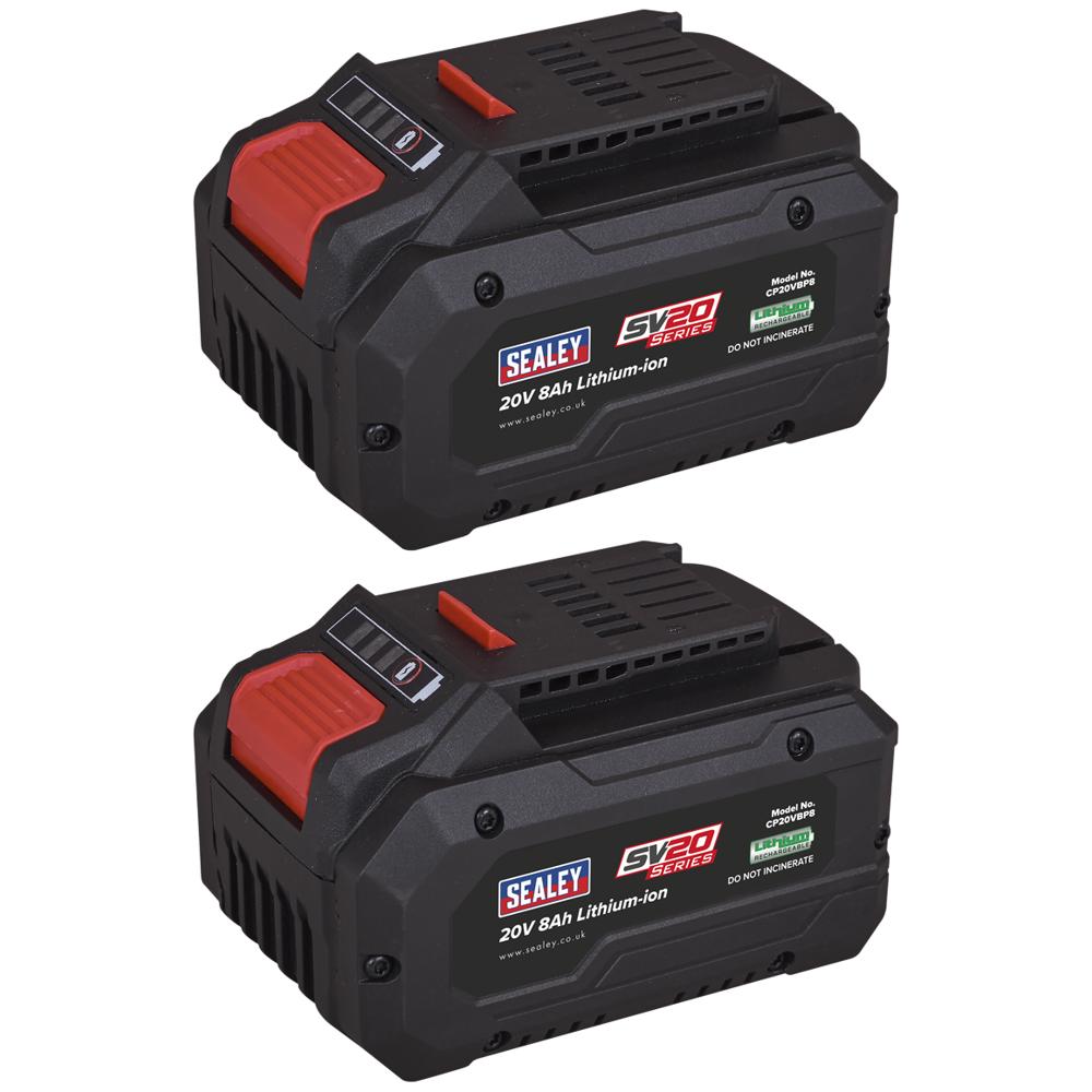BK08 20v SV20 Cordless Li-ion Battery 8ah Pack of 2