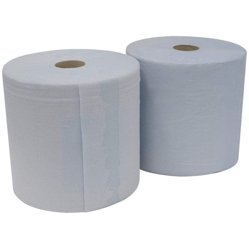 Sealey Large 2 Ply Blue Roll Paper Wipes Pack of 2