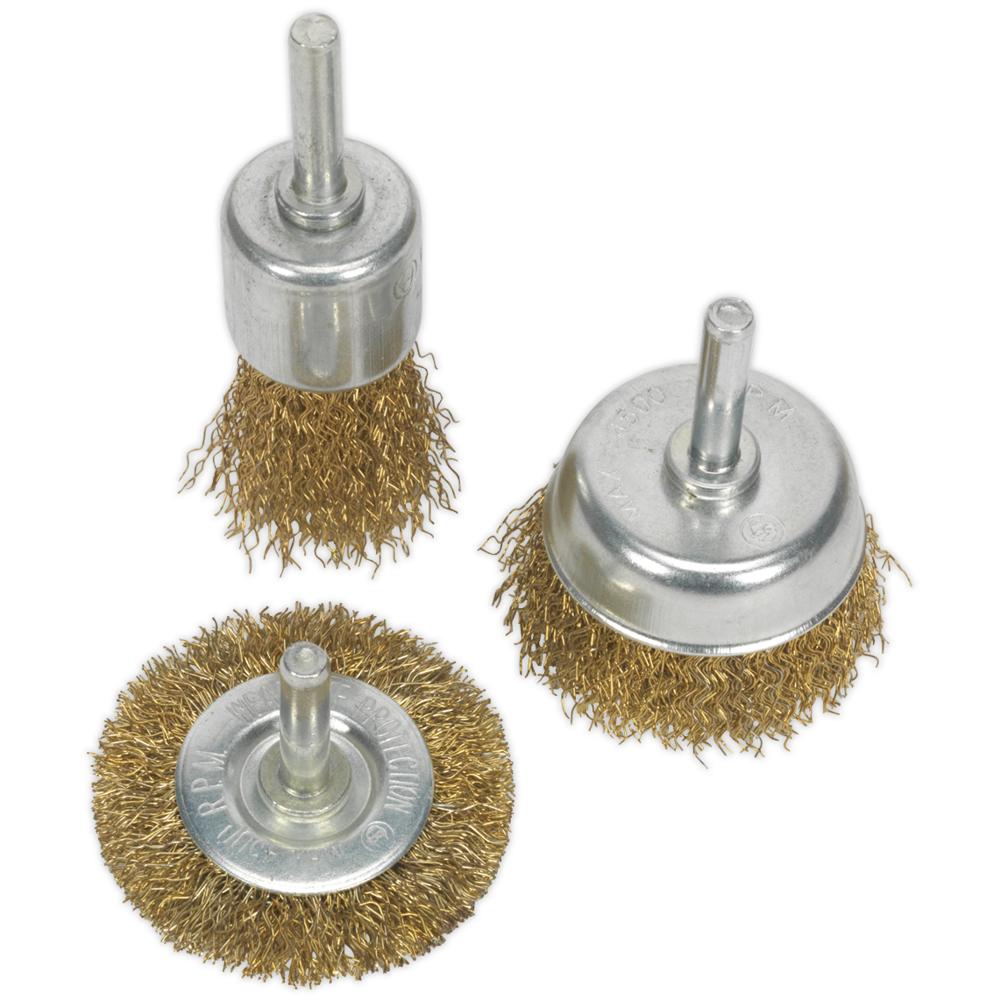 3 Piece Brassed Wire Brush Set