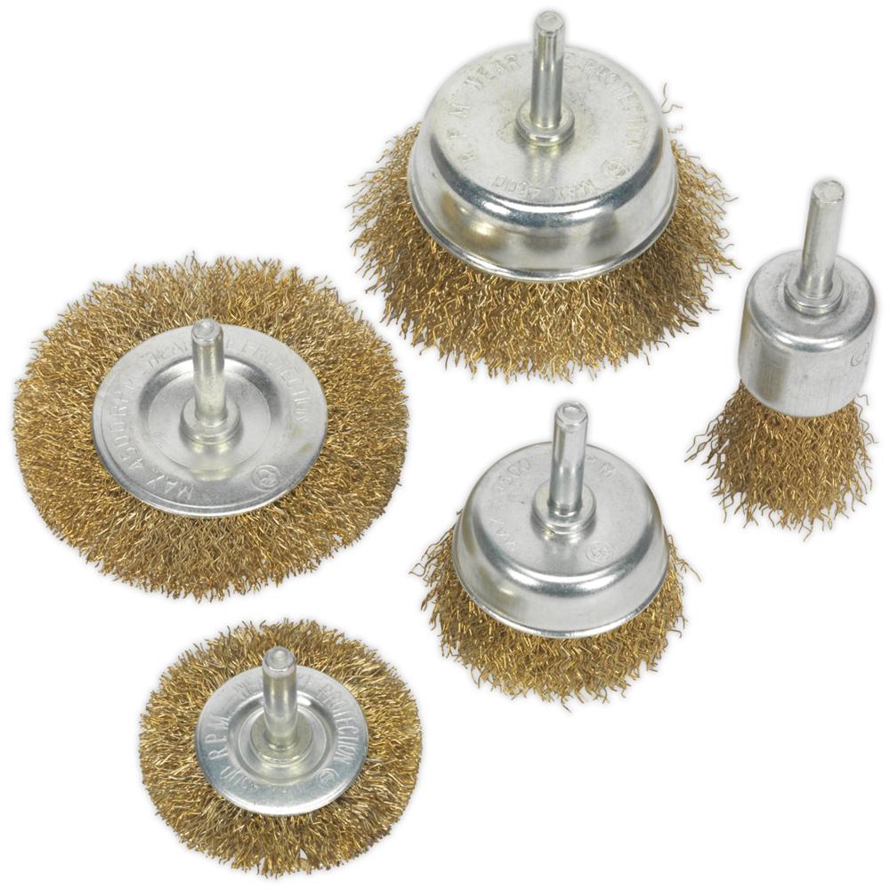 5 Piece Brassed Wire Brush Set
