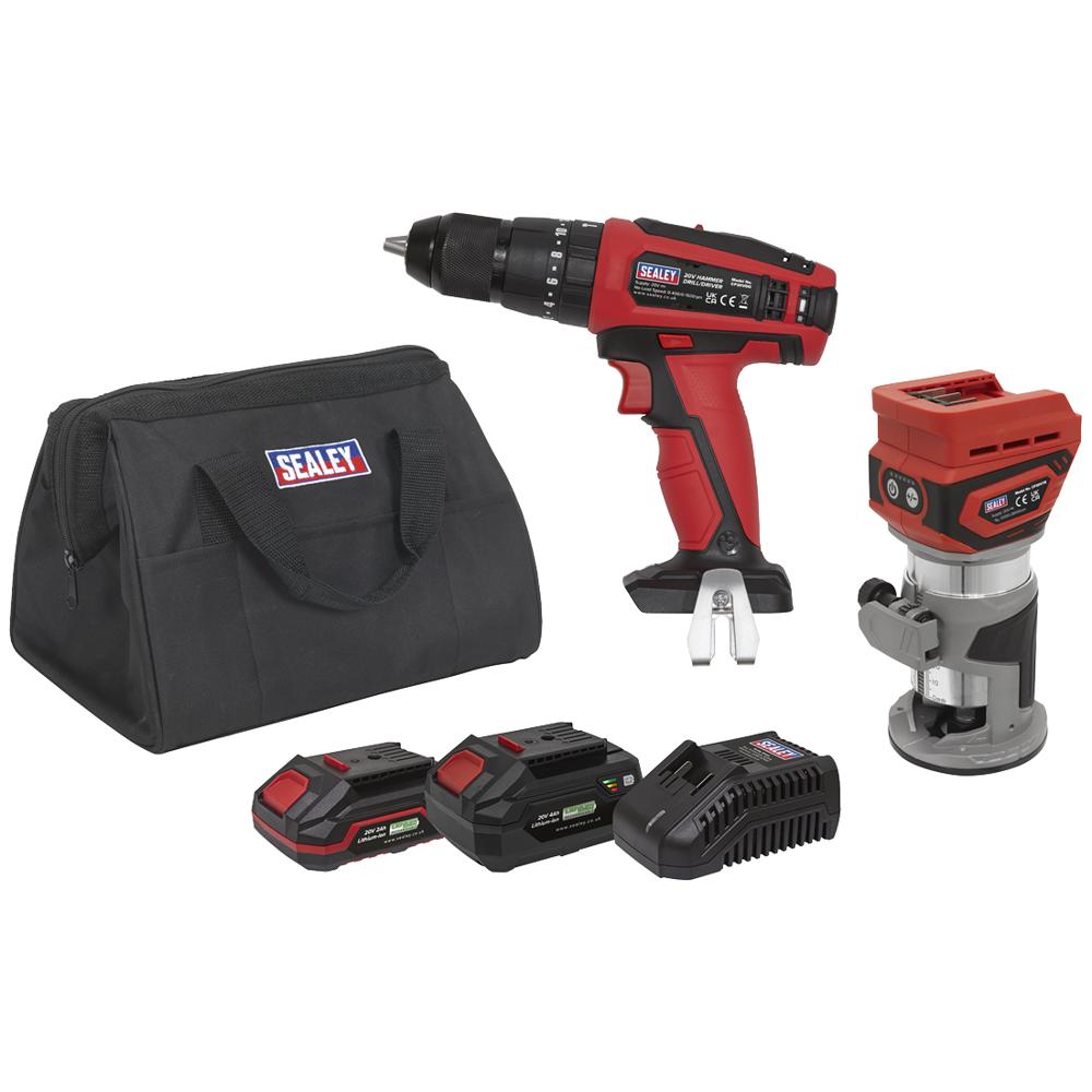 CP20VCOMBO SV20 20v Cordless Router and Combi Drill Kit