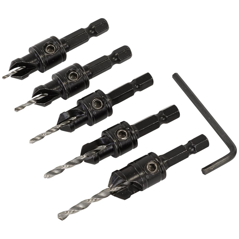 5 Piece Countersinking Drill Bit Set