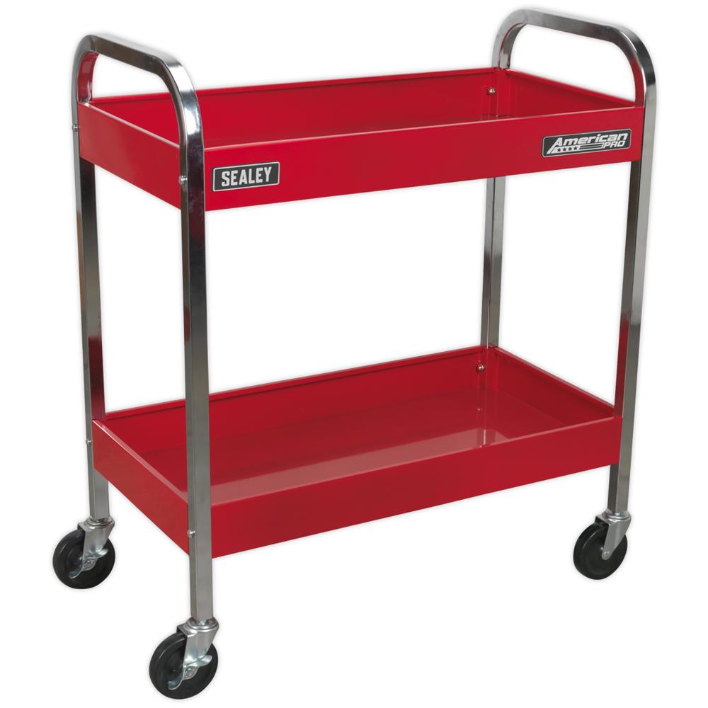 Sealey Heavy Duty 2 Shelf Workshop Trolley Red