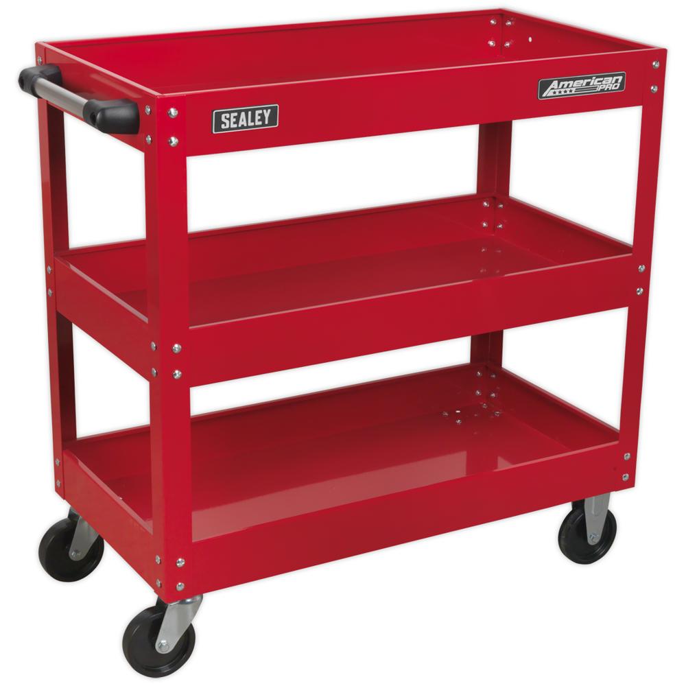 Sealey Heavy Duty 3 Shelf Trolley Red