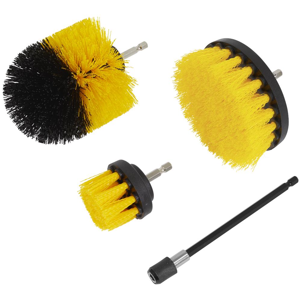 4 Piece Hex Shank Drill Scrubbing Brush Set