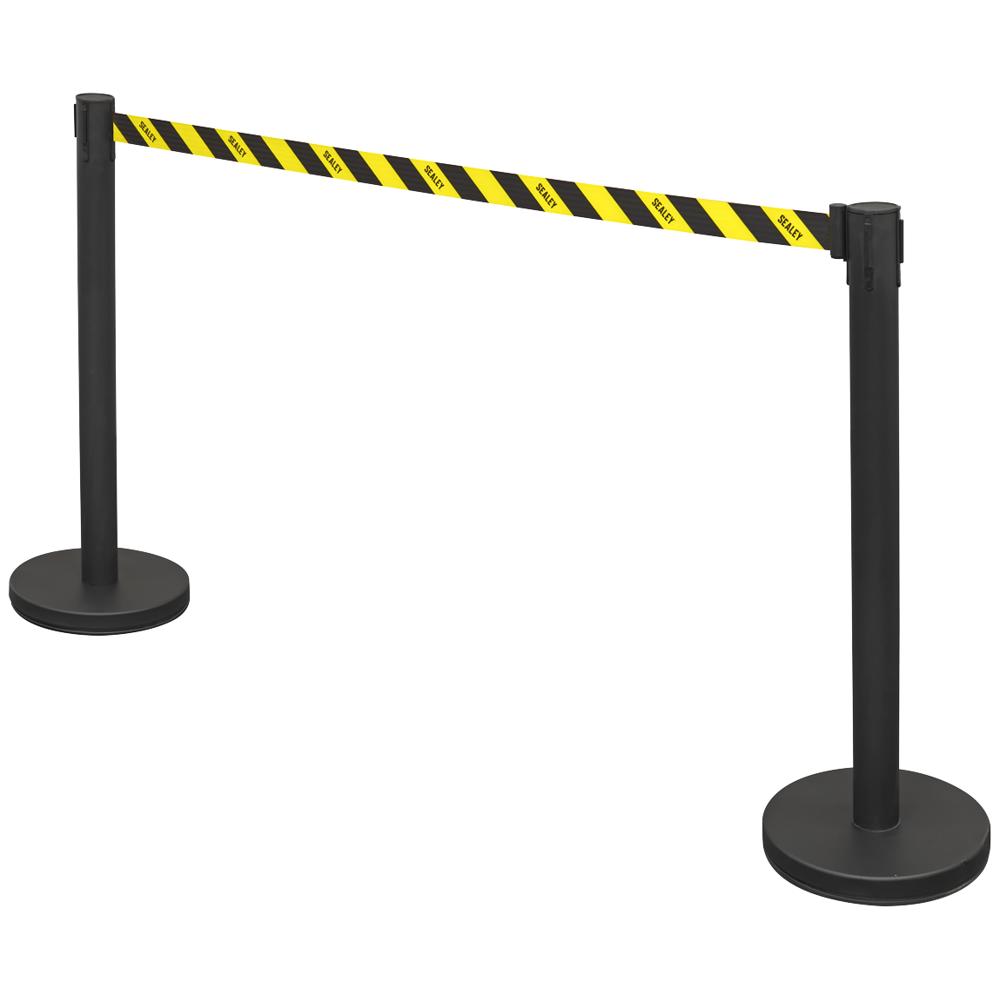 EV23 Retractable Safety Belt Barrier Post Set