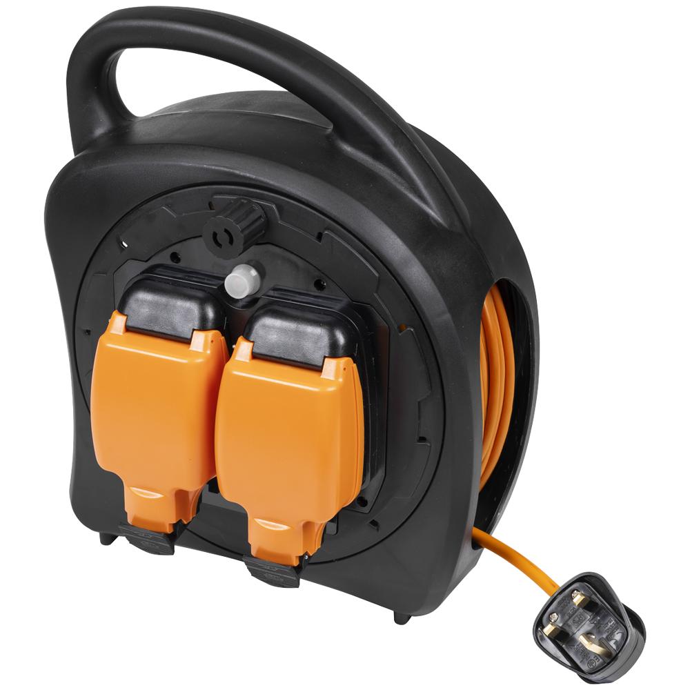 Sealey 2 Socket Weatherproof Cable Extension Reel 240v 20m