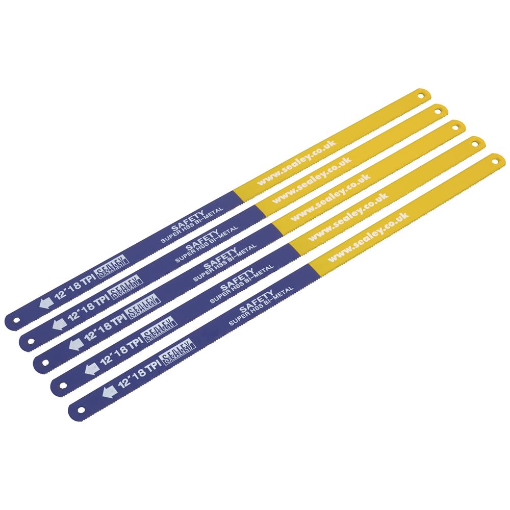 Sealey HSS Bi Metal Hacksaw Blade 12" / 300mm 18tpi Pack of 5
