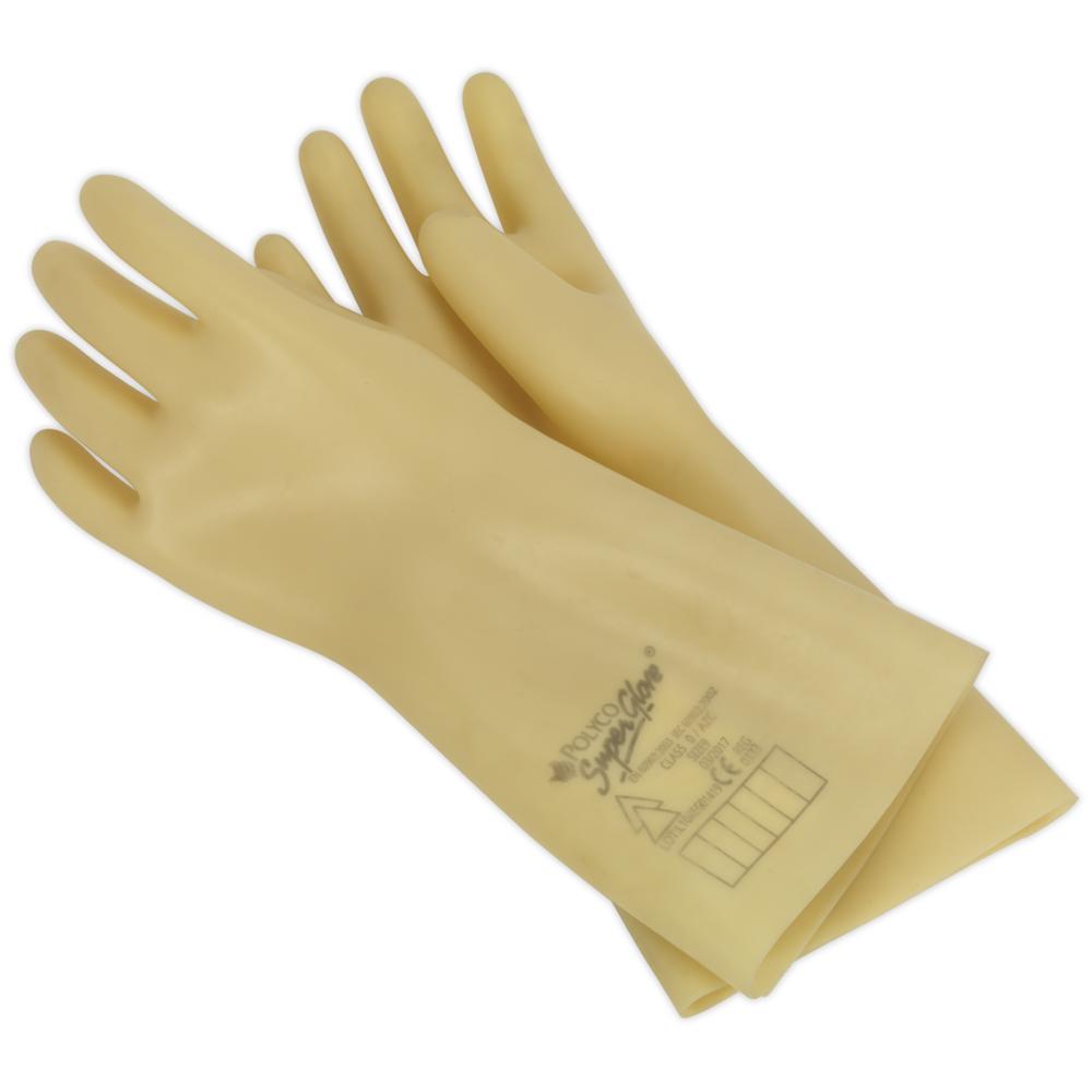 Sealey High Voltage Electricians Safety Gloves Yellow One Size