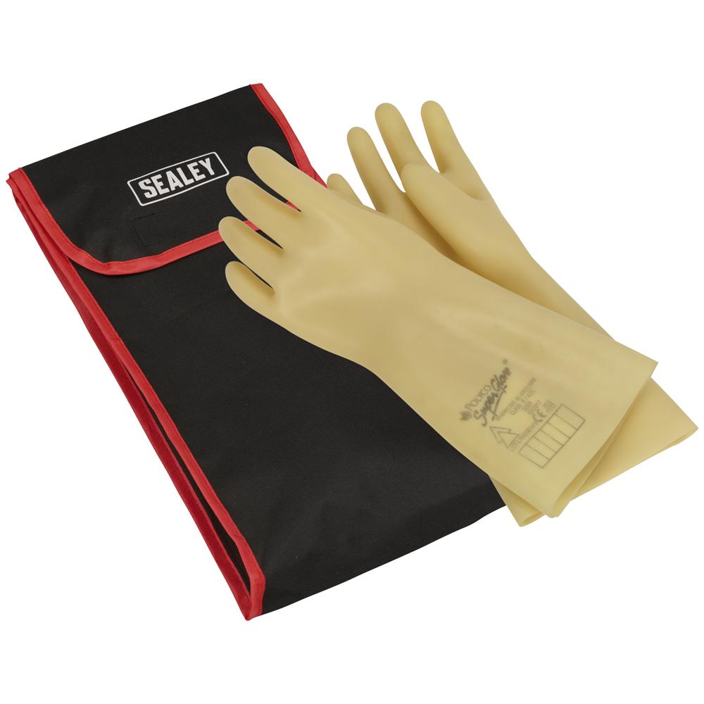 Sealey Electricians High Voltage Safety Gloves and Storage Bag Set One Size
