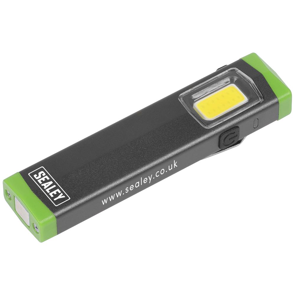 Sealey Mini Super Beam Pocket Clip Torch and Inspection Light Black / Green