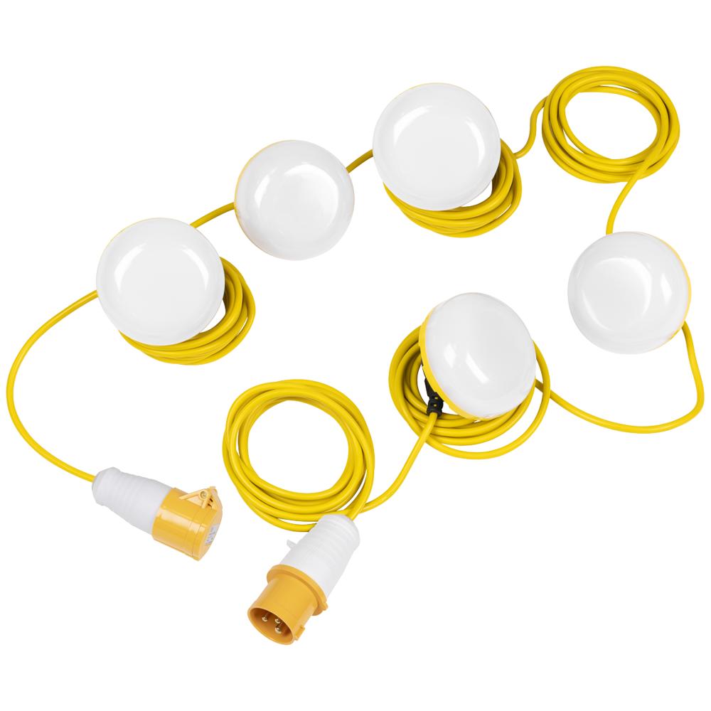 Sealey 5 LED Festoon Lighting Kit on 15 Metre Cable 110v
