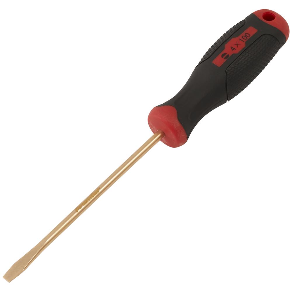 Sealey Non Sparking Slotted Screwdriver 4mm 100mm