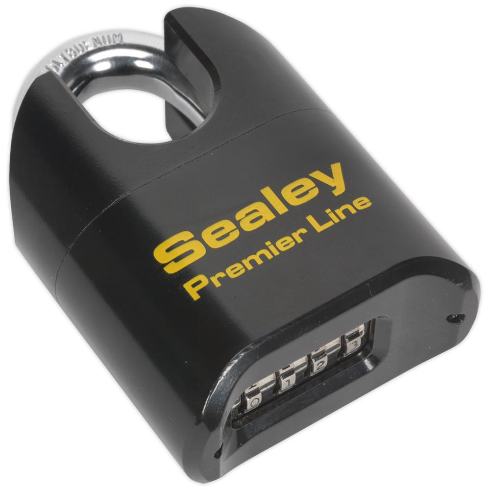 Sealey Steel Combination Padlock Shrouded Shackle 62mm Standard