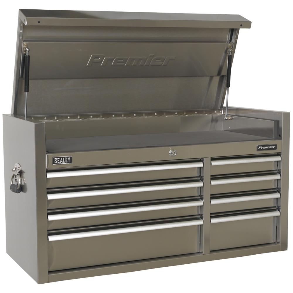 8 Drawer Wide Stainless Steel Tool Chest